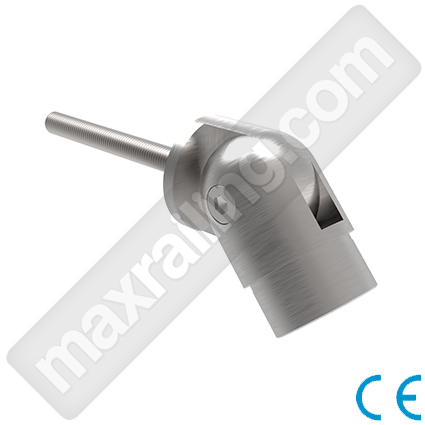 Стенен фланец за тръба Ø42,4х2мм. с променлив ъгъл от +90° до -90°. Неръждаема стомана AISI 304. Сатенирана.